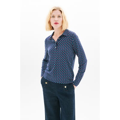 T-shirt court à col chemise IRISSA CAROLL