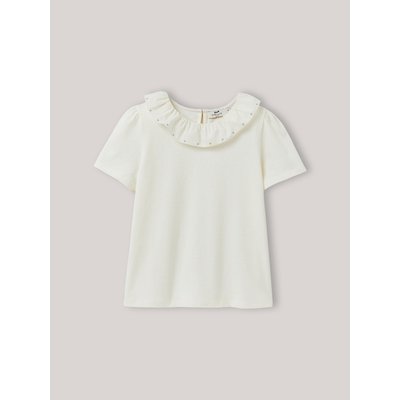 T-shirt col Pierrot brodé en coton biologique CYRILLUS