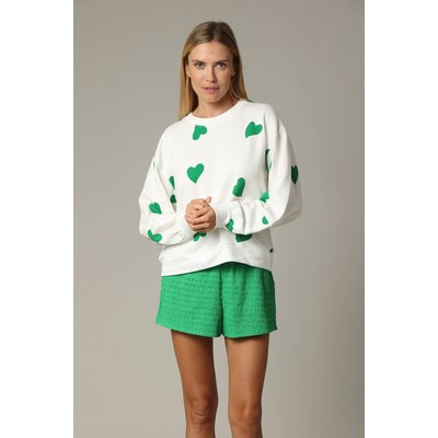 Sweat oversize en coton avec imprimés cœurs MITSIE DEELUXE