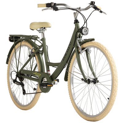 DaCapo Vélo Femme 26'' Toscana Vélo Femme Vert Oregano 6 vitesses RH 41 cm KS