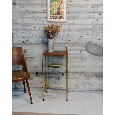 Table d'appoint en bois et métal Hanna N°1346 - Bon état DEBONGOUT