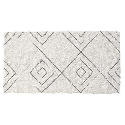 Tapis de bain déco géométrique en coton tufté HEXAGO GUY LEVASSEUR