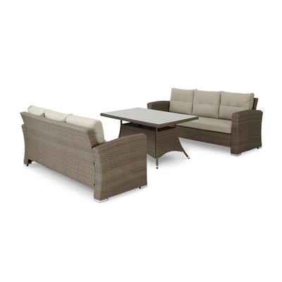 Salon de jardin 6 places, rotin, BOLONIA DEFORA HOME