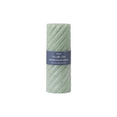 Pack of 2 20cm Vanilla Pillar Candle Twist Sage ÉDITÉ
