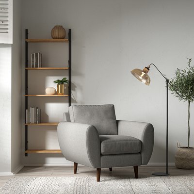 Ada Scandi Soft Woven Armchair with Dark Wood Legs SO'HOME