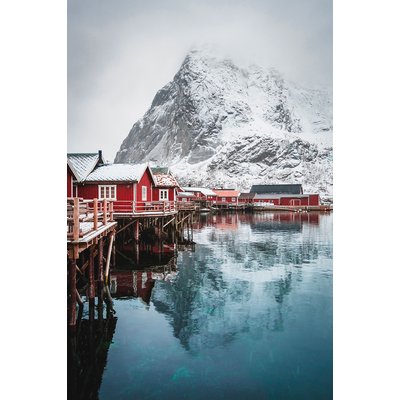 Paysage hiver village de pecheur norvegien HEXOA