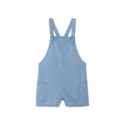 Salopette courte en denim léger VERTBAUDET