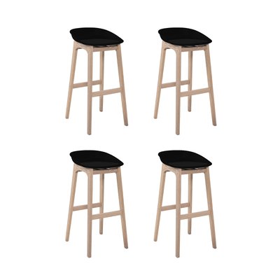 Lot 4 tabourets de bar en chêne RIVA MOB IN