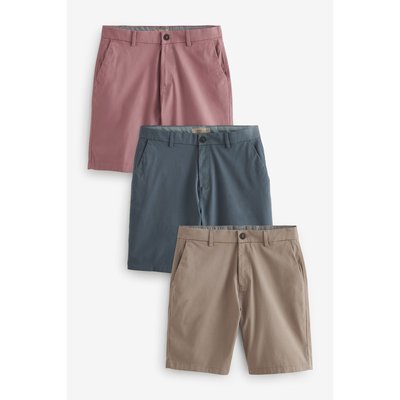 Shorts chino stretch classiques, lot de 3 NEXT