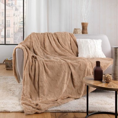Plaid imitation fourrure/sherpa Foxy DOUCEUR D'INTÉRIEUR