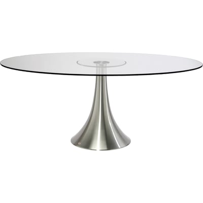 Table en verre et aluminium chromé, GRANDE POSSIBILITA KARE DESIGN