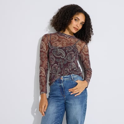 T-shirt voile imprimé cachemire GRAIN DE MALICE