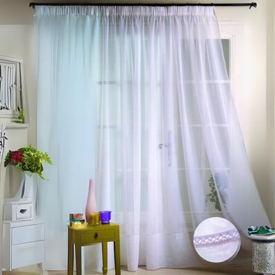 Voilage classique en voile uni ourlet croquet HOME MAISON