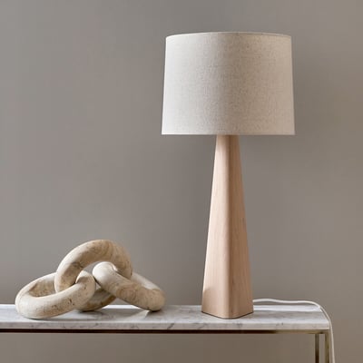 Nestwood Lamp in Oak and Linen AM.PM