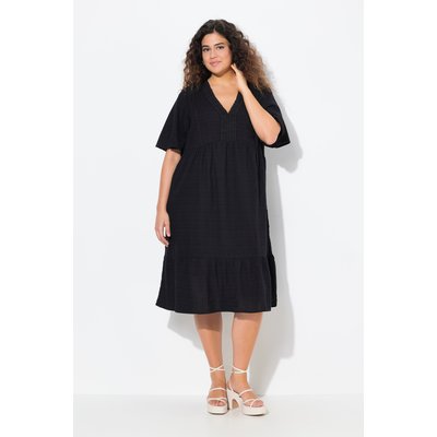 Robe midi en seersucker, coupe évasée ULLA POPKEN