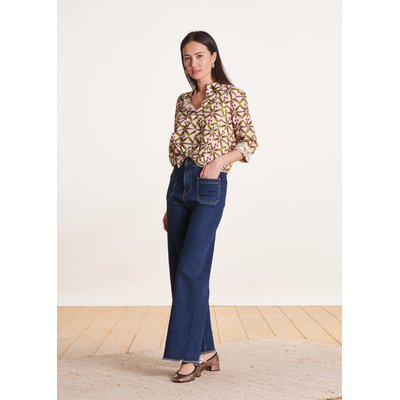Jean flare en coton biologique taille haute LA FEE MARABOUTEE