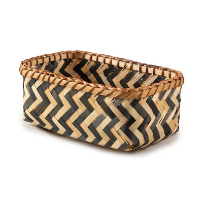 COMPACTOR - Panier de rangement bambou tressé S - 23 x 15 x H.10 cm - Noir COMPACTOR