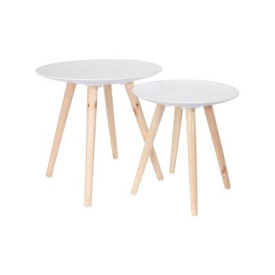 Tables gigognes rondes Relief (Lot de 2) Blanc CMP