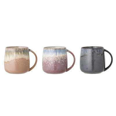 Mug artisanal émaillé grès  Cloe set de 3 BLOOMINGVILLE