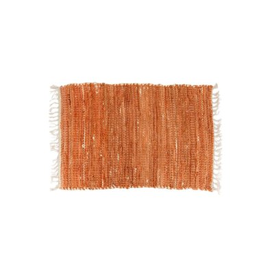 Tapis en coton rouille à franges AUBRY GASPARD
