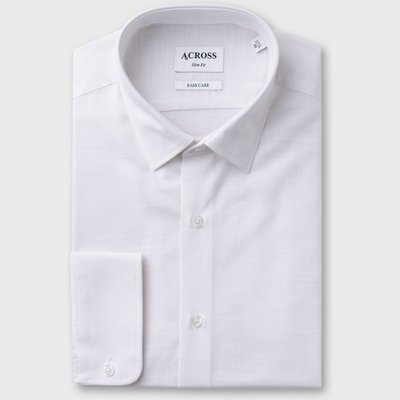 Chemise Slim fit easy care coton aspect lin ACROSS