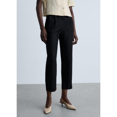 Pantalon droit lin MANGO
