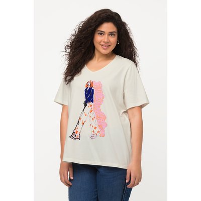 T-shirt oversize à col en V et ULLA POPKEN