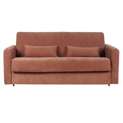 Canapé convertible 3 places en tissu effet velours avec matelas 13 cm LETTO MILIBOO