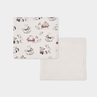 Couverture bébé molleton imprimé animaux marins BOBOLI