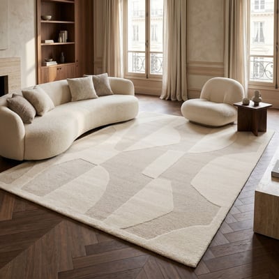 Tapis à reliefs doux géométrique  DESIGN DECO THE DECO FACTORY