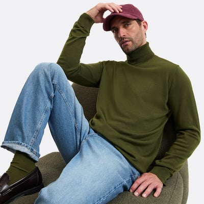 Pull col roulé mérinos LA REDOUTE COLLECTIONS