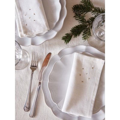 Serviette de table à pois dorés en coton tramé aspect lin par lot de 4 CYRILLUS