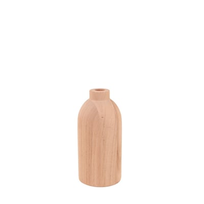 Vase rond en bois, H19cm ORNAMI