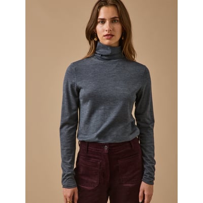 T-shirt col roulé  jersey de laine CYRILLUS