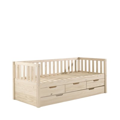 Lit enfant banquette 4 tiroirs en bois 90x200 cm - Zip DRAWER