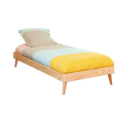 Pack lit enfant avec pieds et matelas Bois massif  DARLA AKITEN RETAIL