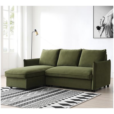 Beatrice Velvet Corner Sofa Bed SO'HOME
