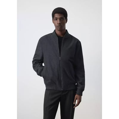 Veste bomber en laine mélangée MANGO MAN