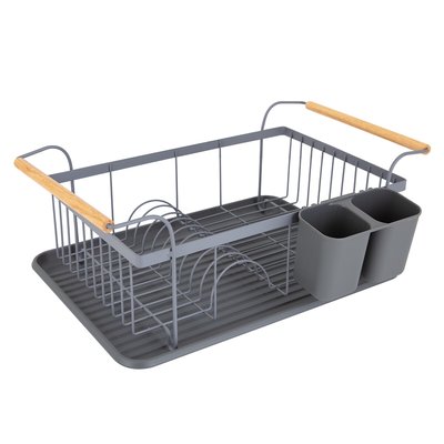 Scandi Dish Rack with Wooden Detail TOWER