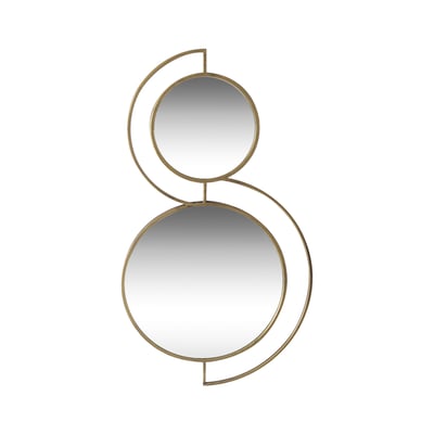 Miroir double ronds en métal 81,5x46,5x2cm EMDE