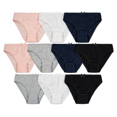 Lot de 10 culottes unies en coton LA REDOUTE COLLECTIONS