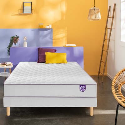 Ensemble matelas ressorts ensachés + sommier Natty MERINOS