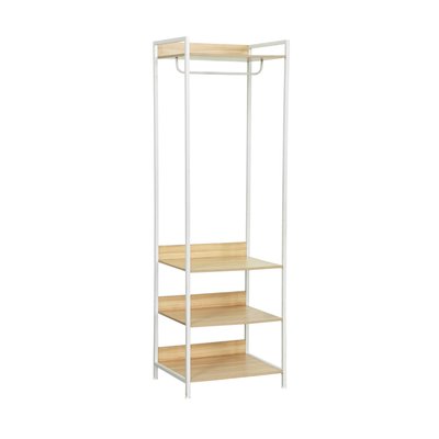 Module dressing décor bois et métal 1 penderie 3 étagères CLEVER SWEEEK