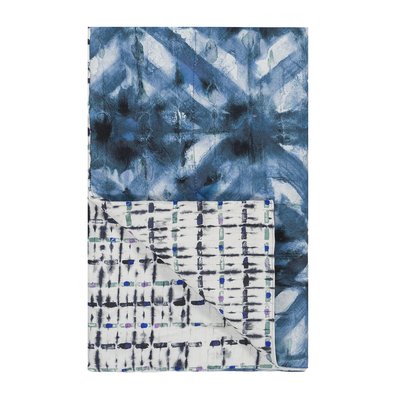 Couvre-lit imprimé en gabardine de coton, PARQUET BATIK INDIGO DESIGNERS GUILD