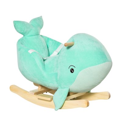 Jouet à bascule baleine effet sonore chant turquoise clair HOMCOM