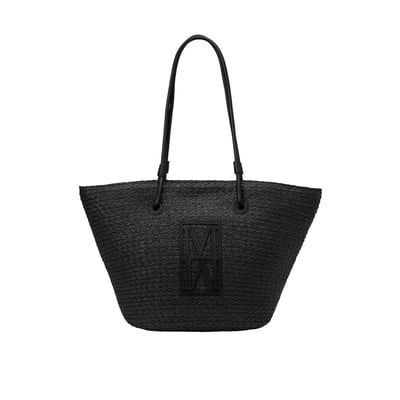 Shopper en raphia large avec détails élégants en cuir véritable MARC O'POLO