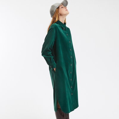 Robe-chemise, manches longues en velours LA REDOUTE COLLECTIONS