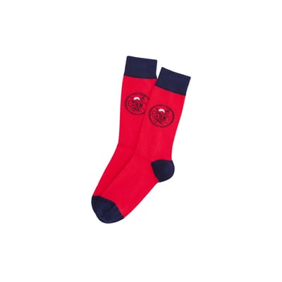 Chaussettes en coton imprimé Descente de lit Rouge Made in France ARTHUR