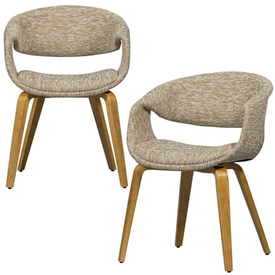 Lot de 2 chaises de table en bois et polyester YOSSI WOOOD