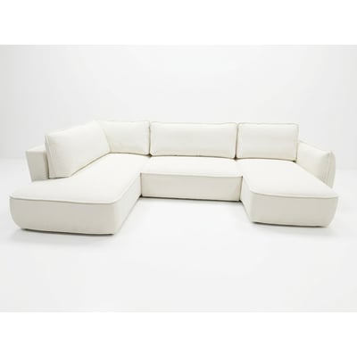 Canapé d'angle convertible 5 places en tissu chenille, ESMEE BOBOCHIC